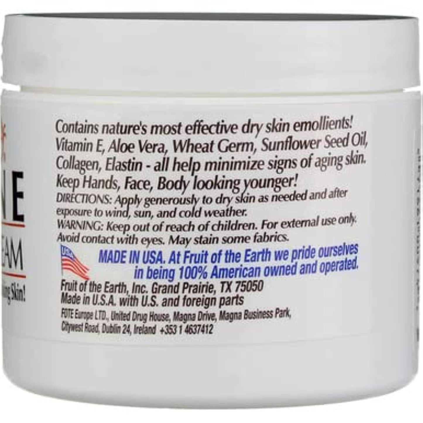 Fruit Of The Earth Bogo Cream Vitamin-E 4 Ounce Jar (113g)