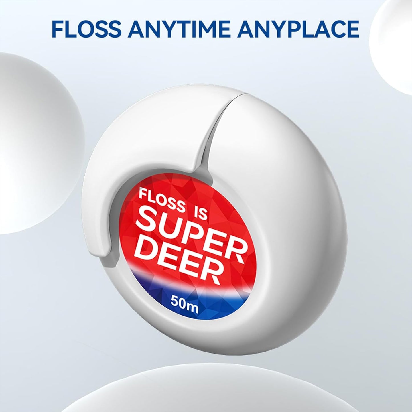 Waxed Dental Floss - Shred Resistant Plaque Remover for Deep Cleaning Teeth | 55 Yd, Easy to Use