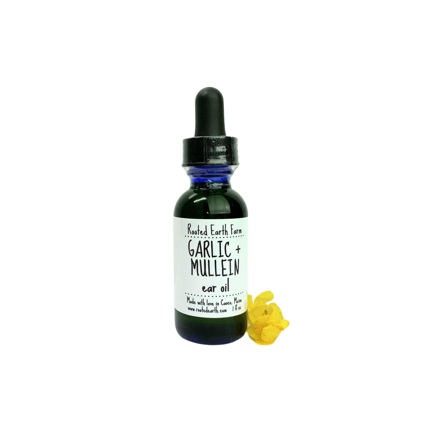 Rooted Earth Farm Garlic and Mullein Ear Oil, 1 Fluid Ounce, for Ear Issues
