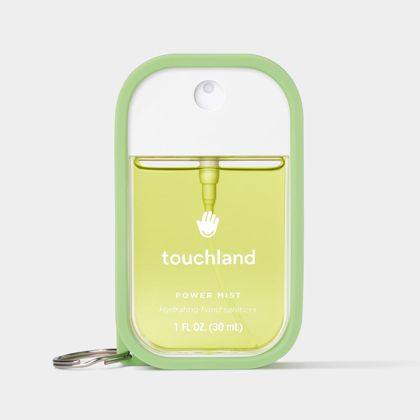 Touchland Hand Sanitizer Mist Case 1FL. OZ., Protective and Stylish Hand Sanitizer Spray Accessory, Silicone Case with Keyring, Icy White