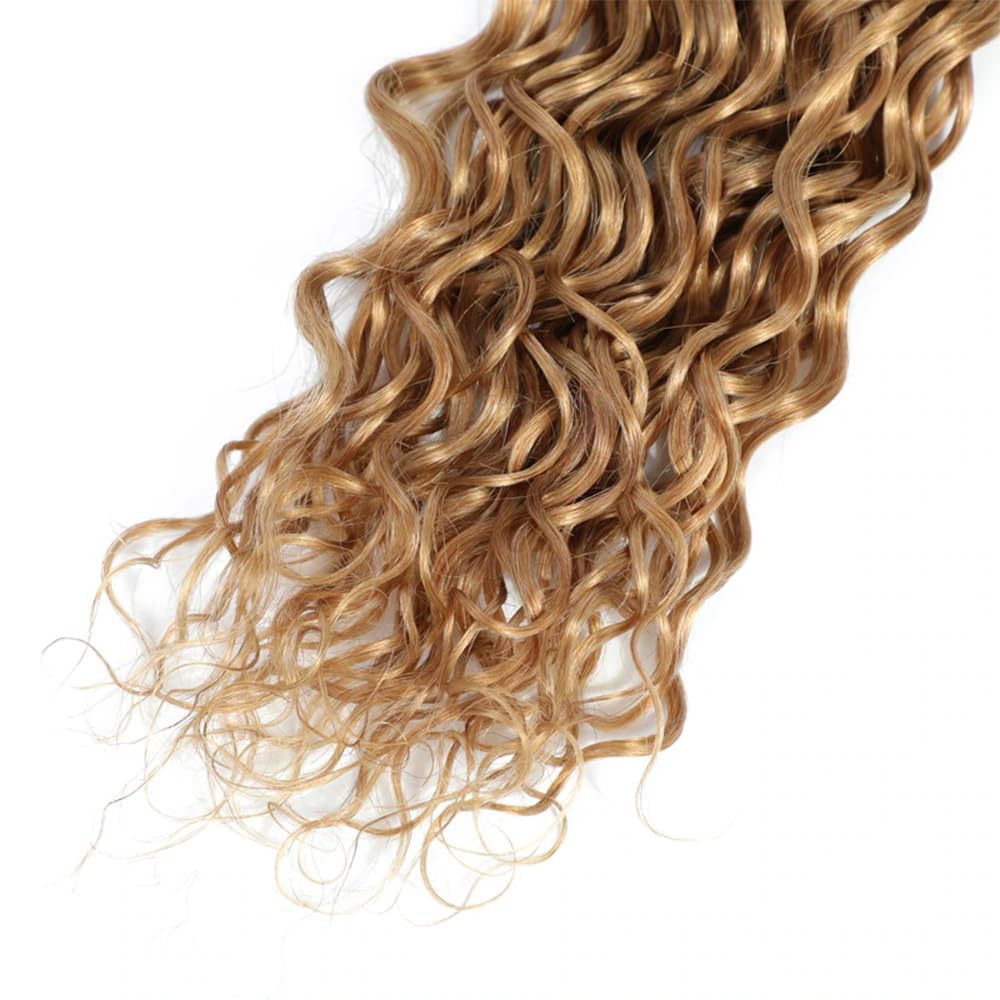 Honey Blonde Human Hair Bundles Color 27 Water Wave Bundles Human Hair Brazilian Unprocessed Virgin Hair 3 Bundles 12 14 16 Inch Honey Blonde Water Wave Bundles