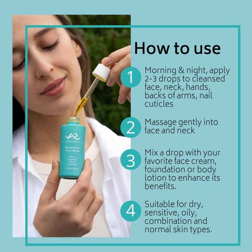 D'Arganette Regenerating Youth Serum Facial Oil Infused With Marula, Grapeseed, Almond & Jojoba Oil- Anti-Aging Moisturizer Face Oil For Dry Skin, Fine Lines & Wrinkles 1.7 oz- Made In USA