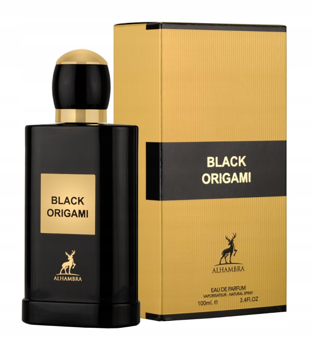 Maison Alhambra Black Origami – Fruity, Floral, Gourmand, Woody – Eau de Parfum Spray Long-Lasting Fragrance for Unisex, 3.4 Ounce / 100 ml