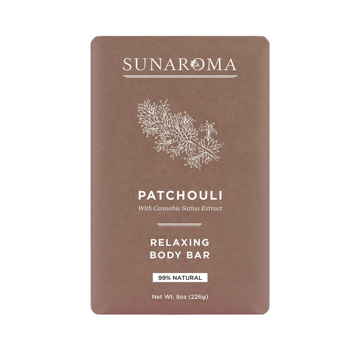 Patchouli Soap Bar - Sunaroma 8 Ounce | Natural Fragrance, Pack of 6