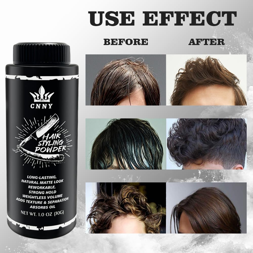 CNNY Hair Styling Powder for Men - 1oz/30g Fluffy Volumizing and Texturizing Powder for Natural Thickness and Look