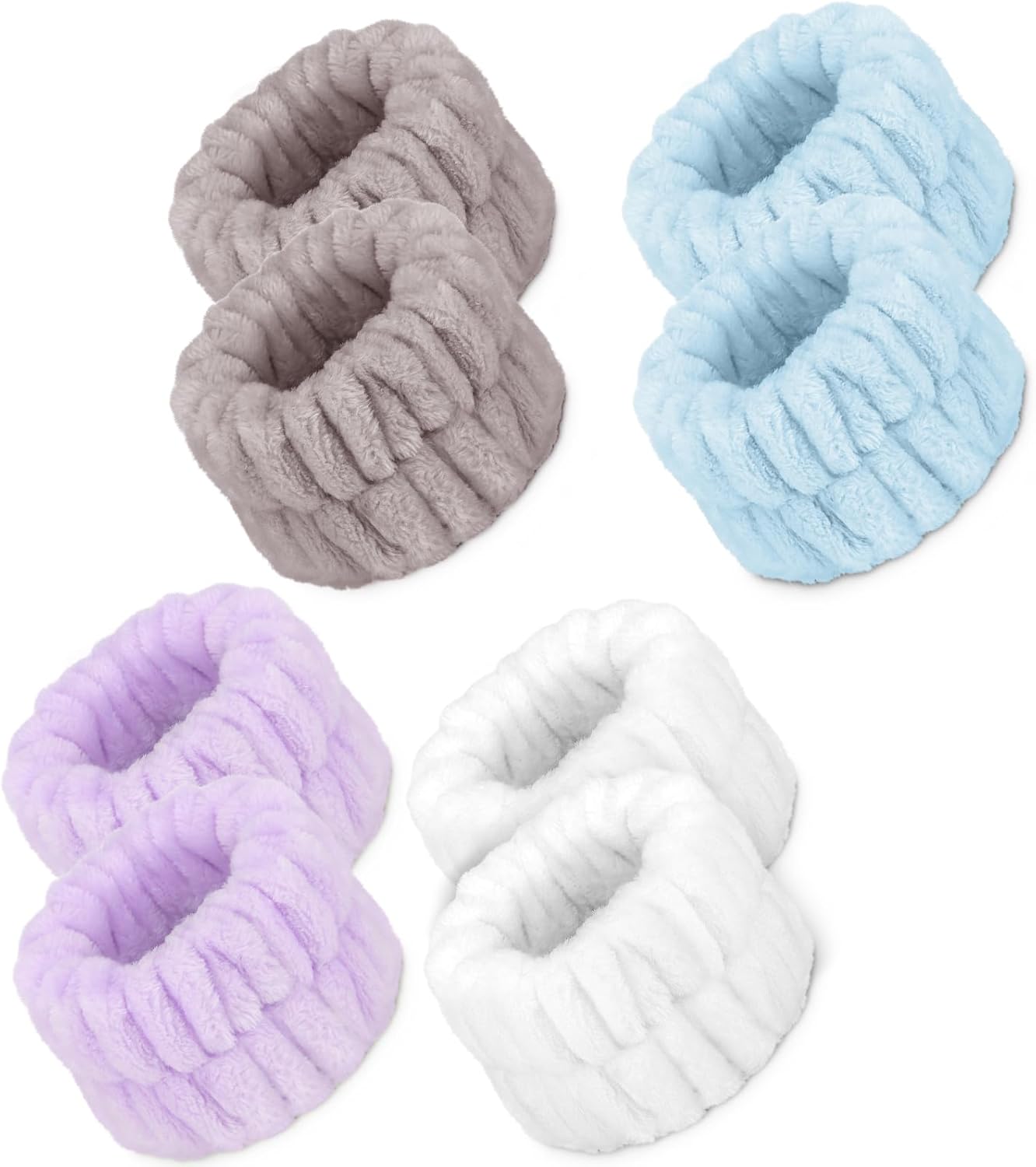 Crosize 8 Pcs Microfiber Wrist Bands for Washing Face, Women's Absorbent Face Washing Wristbands, Prevent Water from Spilling Down Your Arms
