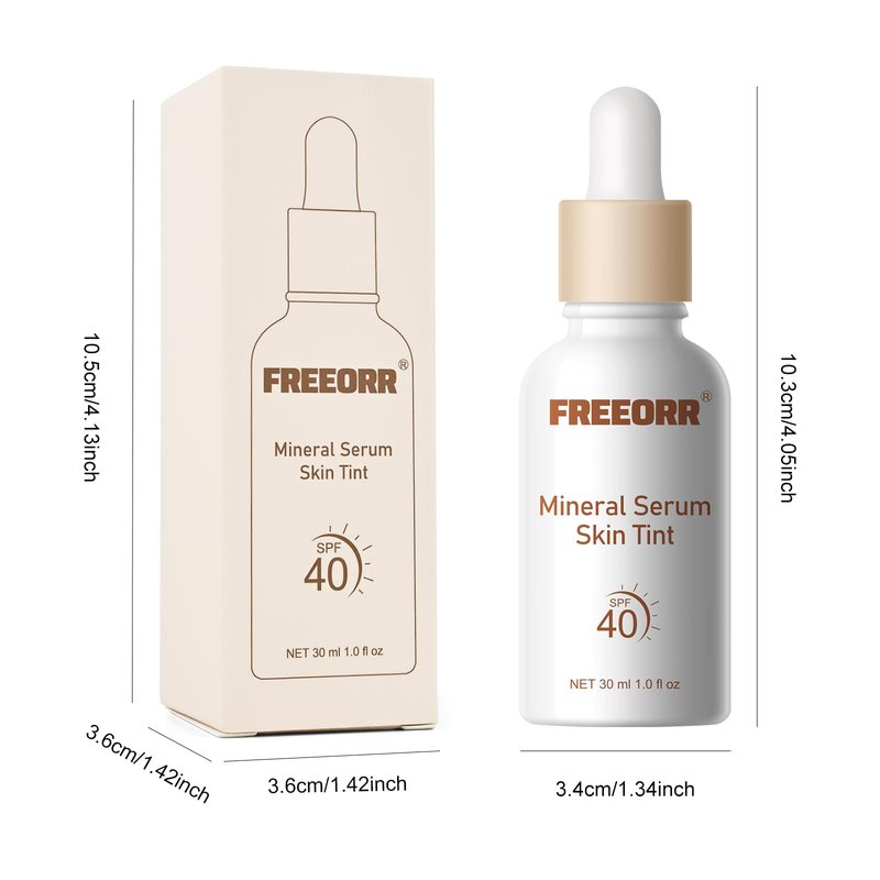 KYDA Skin Tint with SPF 40, Tinted Mineral Sunscreen Serum with Zinc Oxide,Tinted SPF Serum Foundation,Long Lasting Buildable Coverage like Foundation-1 Fl Oz, Natural Beige