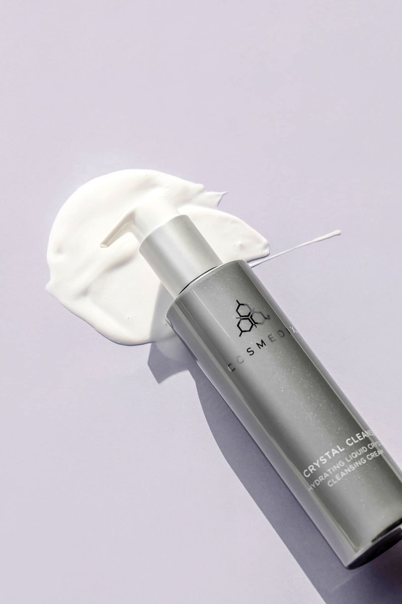 COSMEDIX Crystal Cleanse Liquid Cream Facial Cleanser - Deep Cleaning AM & PM Cleanser for Face with Moisturizing & Hydrating Crystal Technology for Dirt, Oil, Makeup & Impurities - All Skin Types