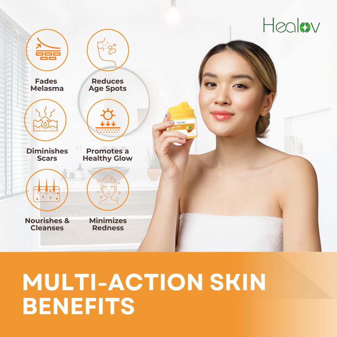 Kojic Acid Cream – Skin Brightening Cream for Age Spots, Hyperpigmentation, Intimate Areas – Dark Spot Remover, Reduces Acne, Scars, and Evens Tone – Kojic Acid Lotion for Brighter, Glowing Look