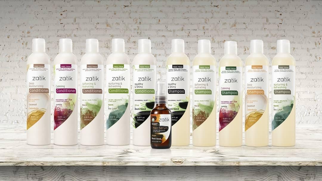 Zatik Naturals Deep Moisturizing Shampoo & Conditioner Set - Coconut & Calendula for Colored, Dry Hair | 10.8 fl oz Each
