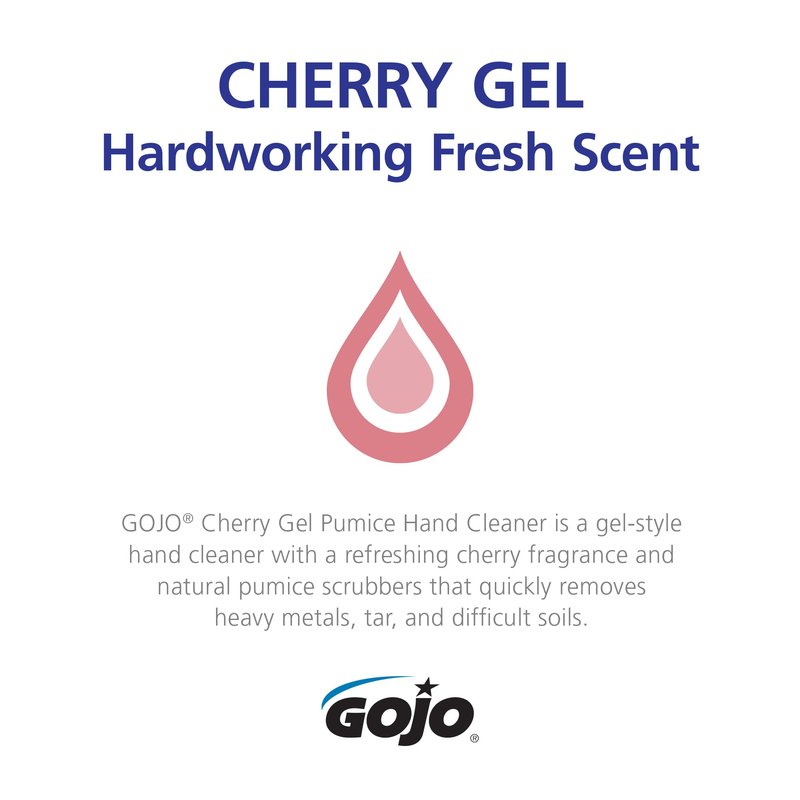 Gojo Cherry Gel Pumice Hand Cleaner, 1 Gallon, Pump Bottle, Pack of 1
