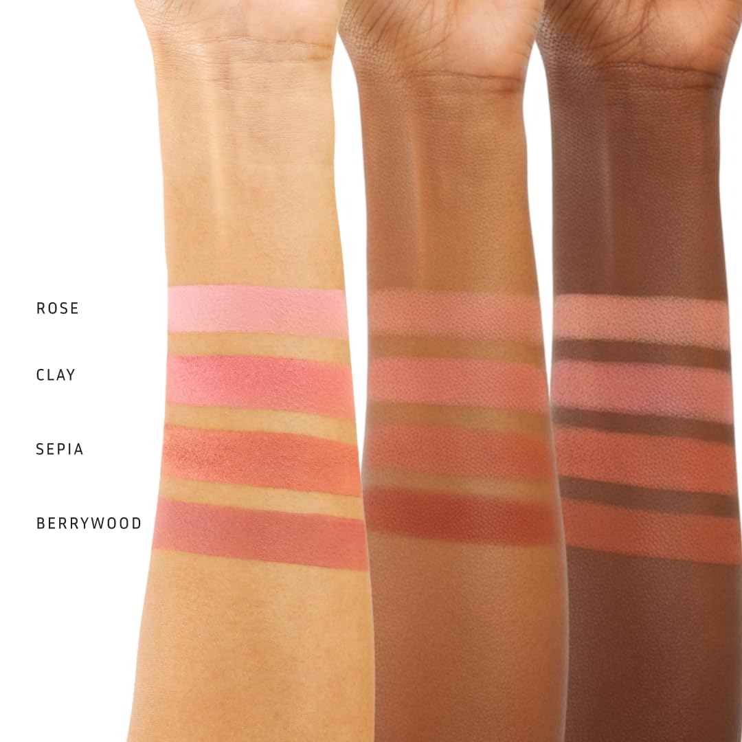 LITHE BEAUTY 4-Shade Sunset Blush Palette, Pink Tones for Natural Flush, Silky Blendable Powder, Clean Vegan Formula, Travel-Friendly, Compact
