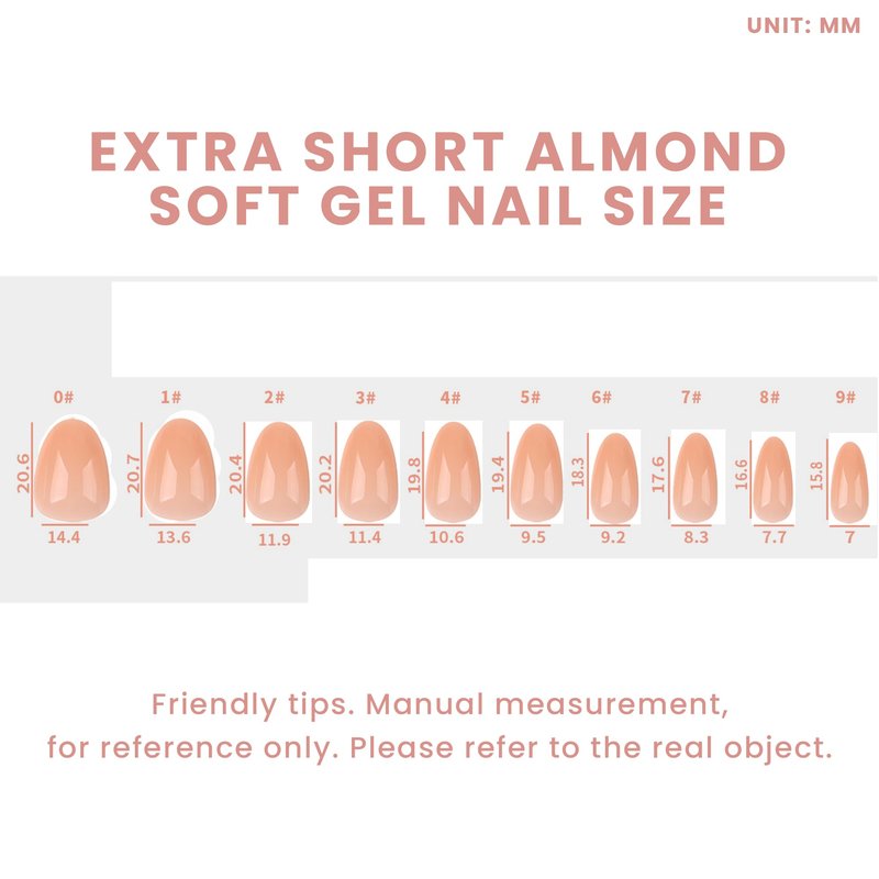 Allkem Soft Gel Nail Tips - Medium Short Almond Nail Extensions Kit - 12 Sizes Short Full Cover Nails - Neutrals - Bold (504 Pieces)