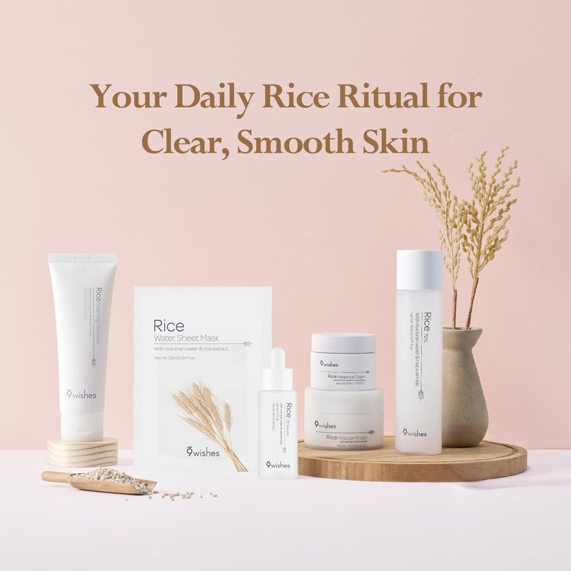 Rice Water Sheet Mask - Hydrating Korean Face Mask for Radiant Skin | Moisturizing & Improves Texture - 25ml x 10 Sheets