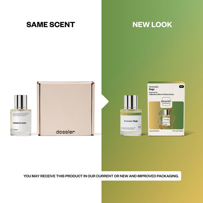 Dossier - Aromatic Sage - Eau de Parfum - Inspired by Born in Roma Uomo - Long-Lasting Fragrance - Masculine - 1.7 fl oz (50ml)