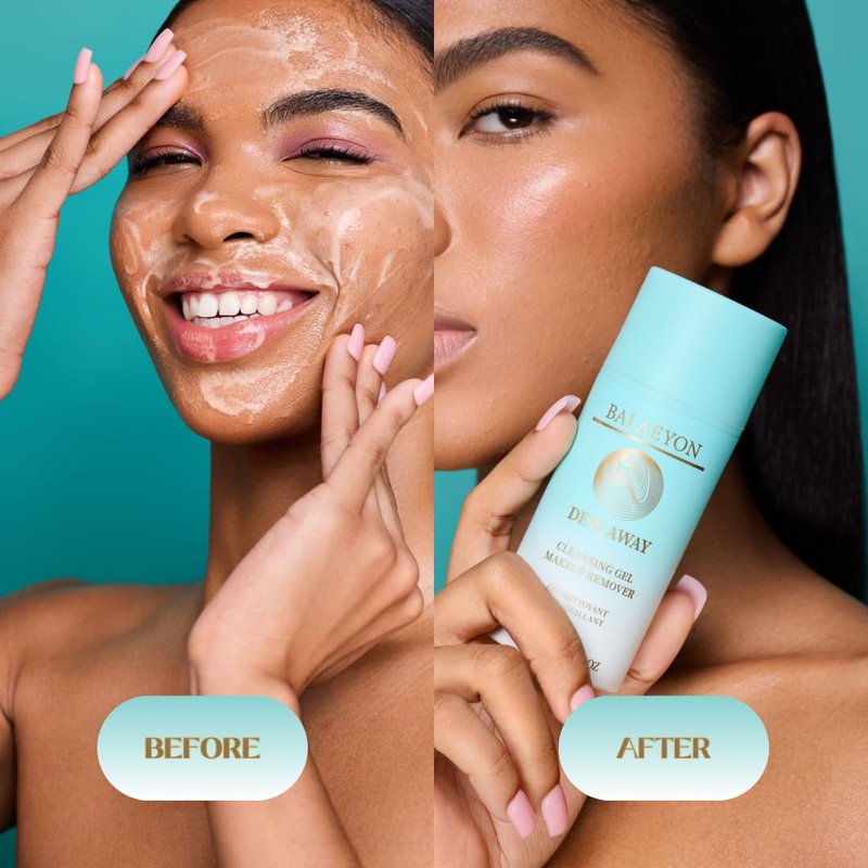 Balaeyon Cleansing Gel Makeup Remover, Removes Waterproof Mascara, 3-In-1 Cleanser, Oil Based, Moisturizing, Great For Sensitive Skin, All Natural, TSA Friendly, 3.38 fl oz