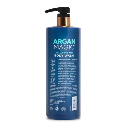 Argan Magic Hyaluronic Acid Body Wash - Cleanses, Refreshes & Softens with Hydrating Hyaluronic Acid and Nourishing Argan Oil | Paraben Free, Cruelty Free (32 Fl Oz)