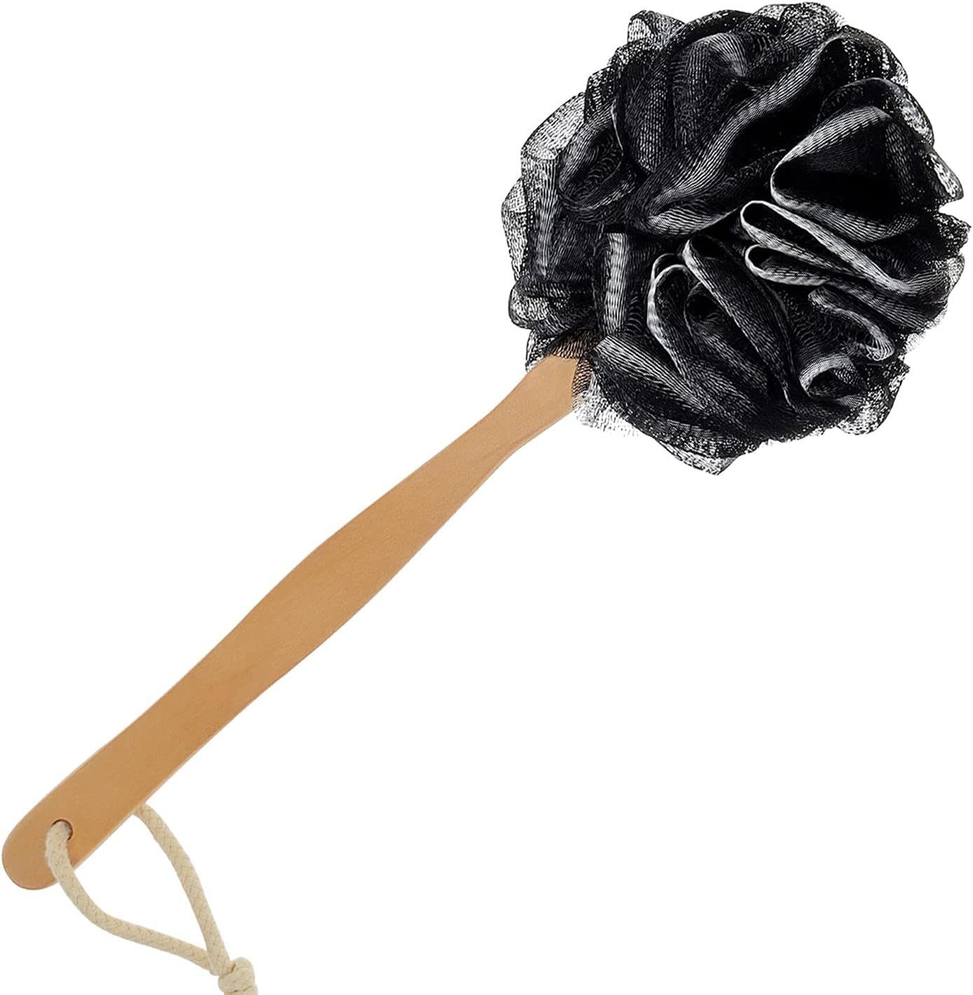Loofah with Handle, Loofah on a Stick, Shower Sponge with Handle, Bath Brush, Shower Brush for Body, Back Scrubber for Shower, PE Soft Mesh Luffa for Men and Women