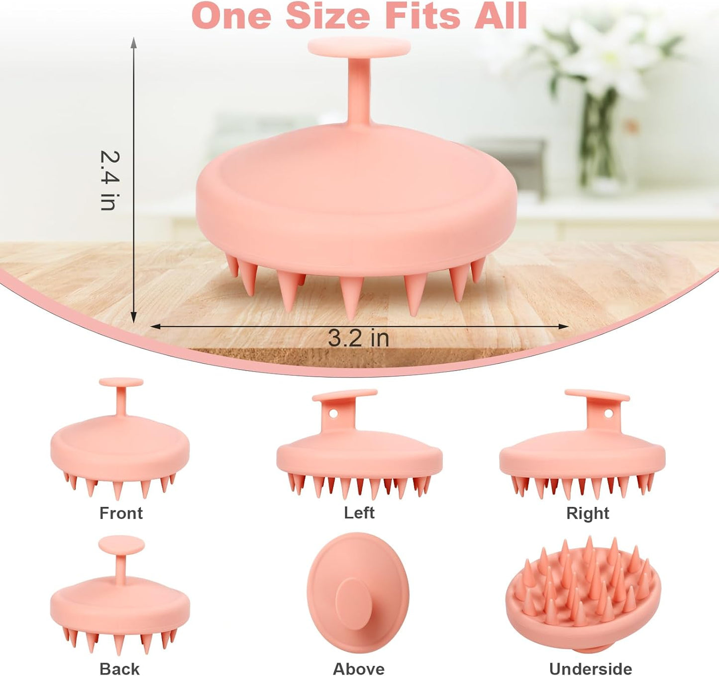 Silicone Scalp Massager, Scalp Scrubber for Hair Growth with Soft Bristles, Scalp Exfoliator Brush Dandruff Removal Shampoo Brush for Wet Dry Scalp Care (Mint Green)