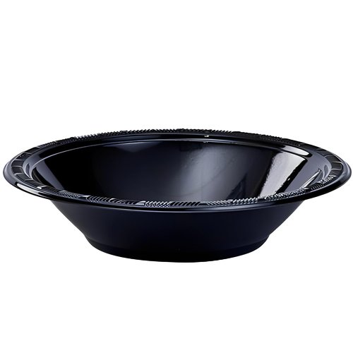 Hanna K. Signature Collection Black Plastic Bowl - 15 Oz (1 Count) -Bold, Chic & Stylish Design - Leak-Proof & Durable - Perfect For Parties, Events &Everyday Use