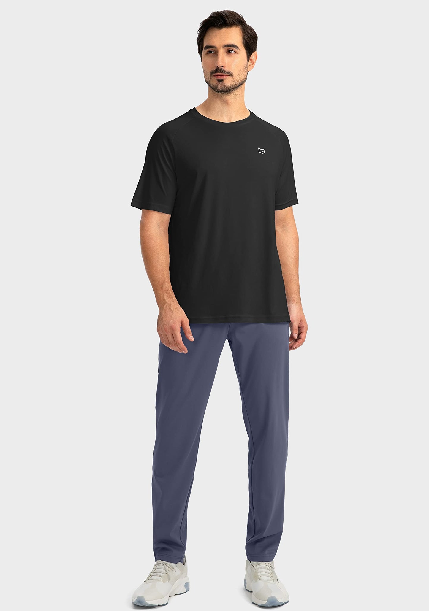 G Gradual Men's Sweatpants with Zipper Pockets Tapered Joggers for Men Athletic Pants for Workout, Jogging, Running (Dusty Blue, Large)