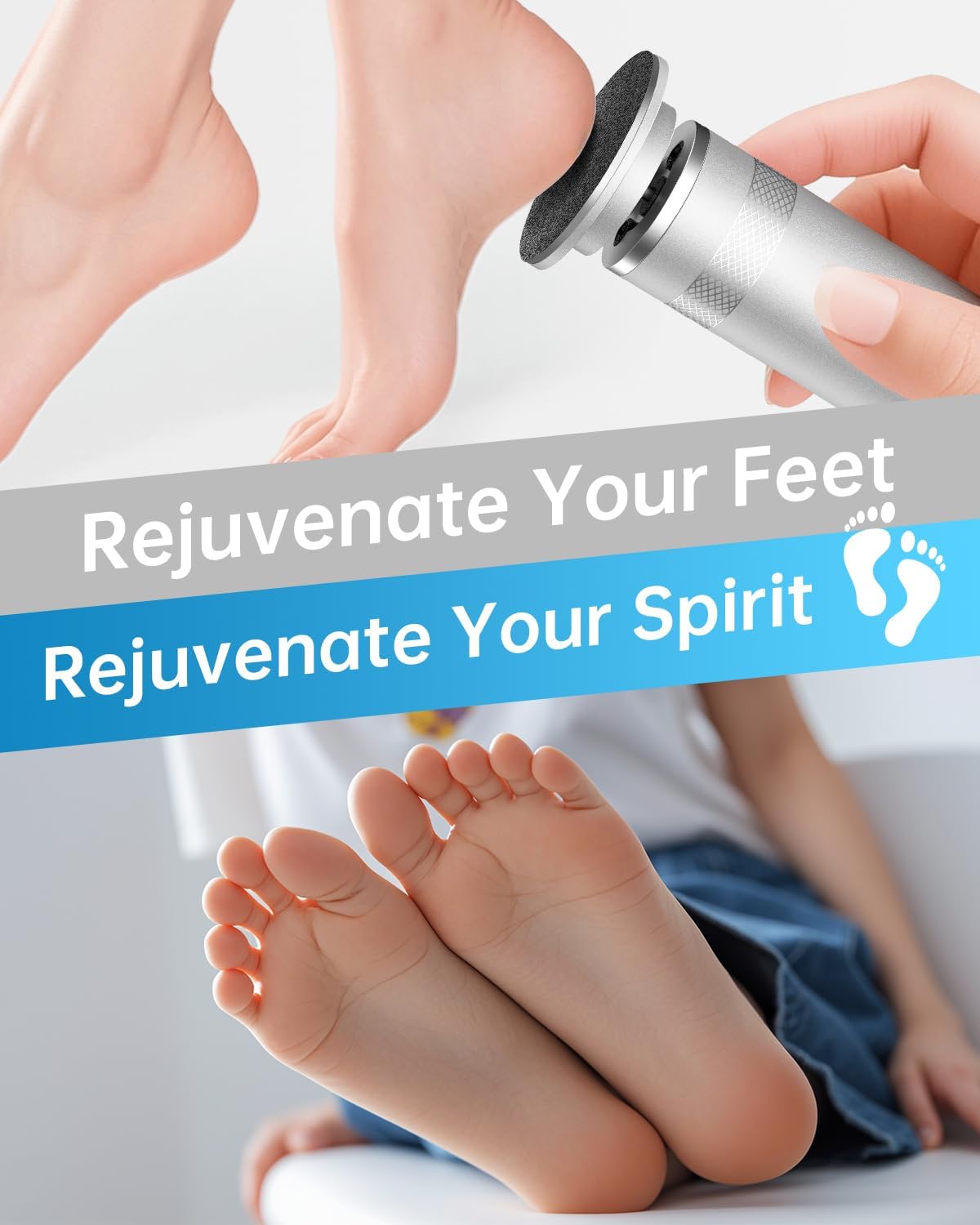 Electric Foot Callus Remover, Upgrade Electric Foot File Callus Remover for Feet, Adjustable Speed Foot File with 60 Pcs Sandpaper Discs, Foot Scrubber for Cracked, or Tough Skin and Calluses, Pink