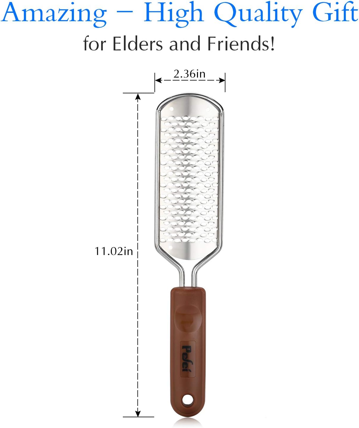 Professional Pedicure Foot File - Stainless Steel Detachable Scrubber for Hard Skin | Ideal for Wet & Dry Feet