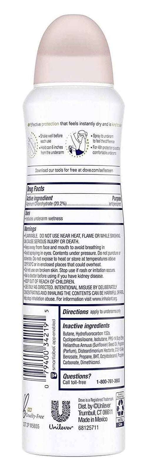 Dove Antiperspirant 3.8oz Dry Spray Beauty Finish (2 Pack)