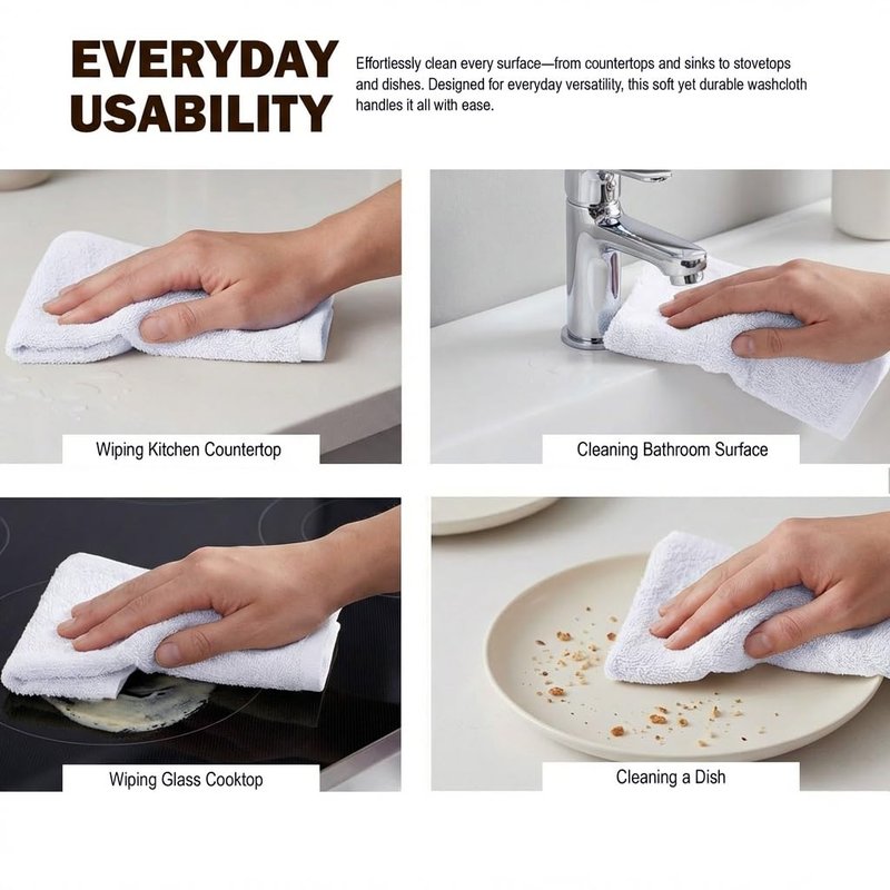 Utopia Towels 60 Pack Cotton Washcloths Set, 100% Ring Spun Cotton, Premium Flannel Face Cloths, Highly Absorbent and Soft Feel Fingertip Towels, White