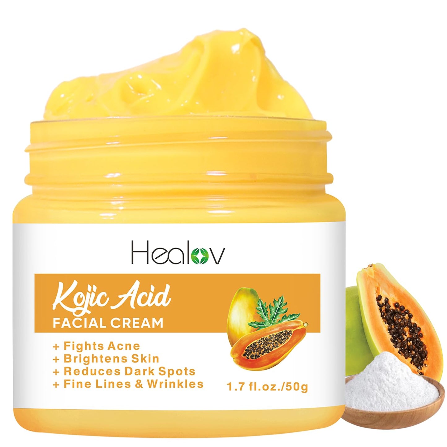 Kojic Acid Cream – Skin Brightening Cream for Age Spots, Hyperpigmentation, Intimate Areas – Dark Spot Remover, Reduces Acne, Scars, and Evens Tone – Kojic Acid Lotion for Brighter, Glowing Look