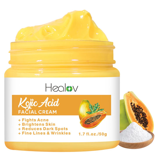 Kojic Acid Cream – Skin Brightening Cream for Age Spots, Hyperpigmentation, Intimate Areas – Dark Spot Remover, Reduces Acne, Scars, and Evens Tone – Kojic Acid Lotion for Brighter, Glowing Look