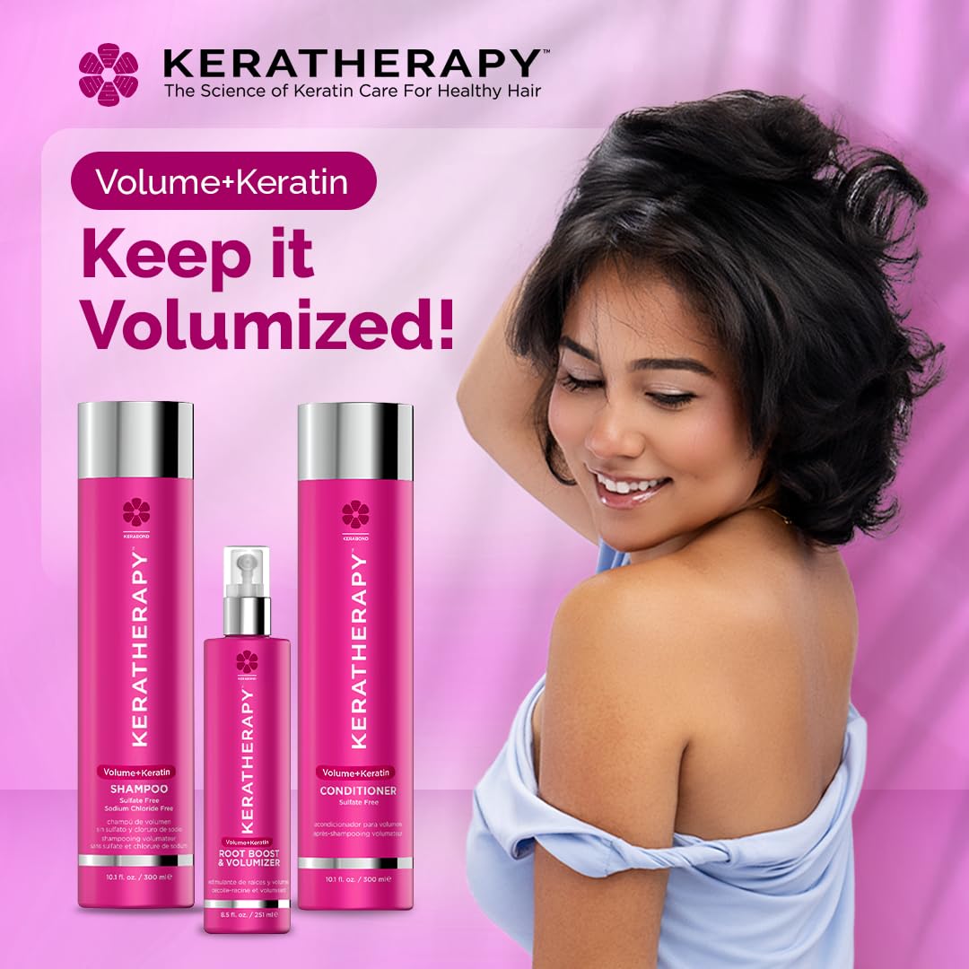 Keratherapy Keratin Infused Volume Shampoo, 10.1 fl oz, 300 ml - Volume Shampoo for Thin Hair - Kerabond Technology with Hemp Seed Oil, Indian Laurel Extract, Sea Kelp & Hydrolyzed Silk