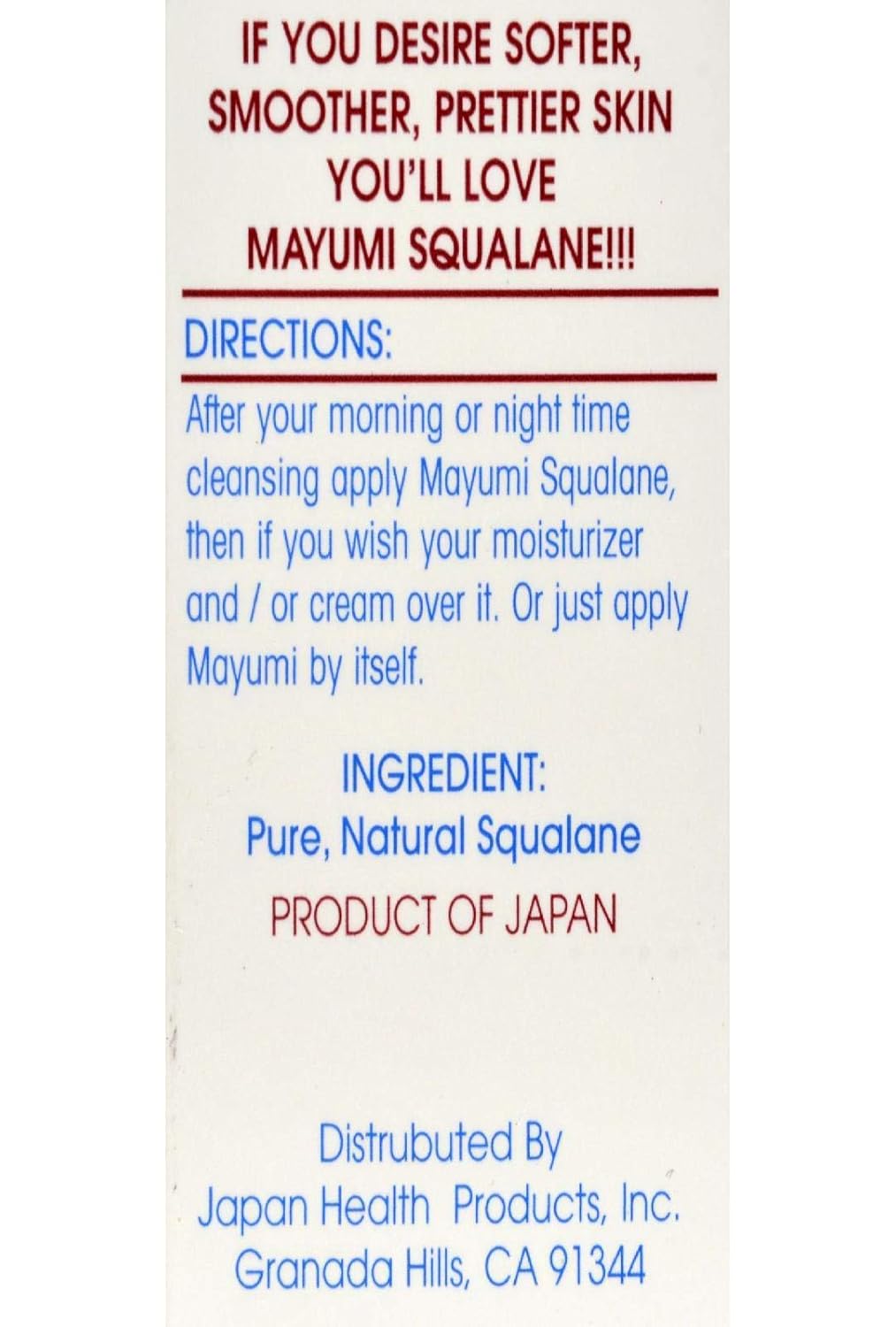 Squalane Skin Oil - Hydrating Facial Oil for Glowing Skin | 2.17 fl oz