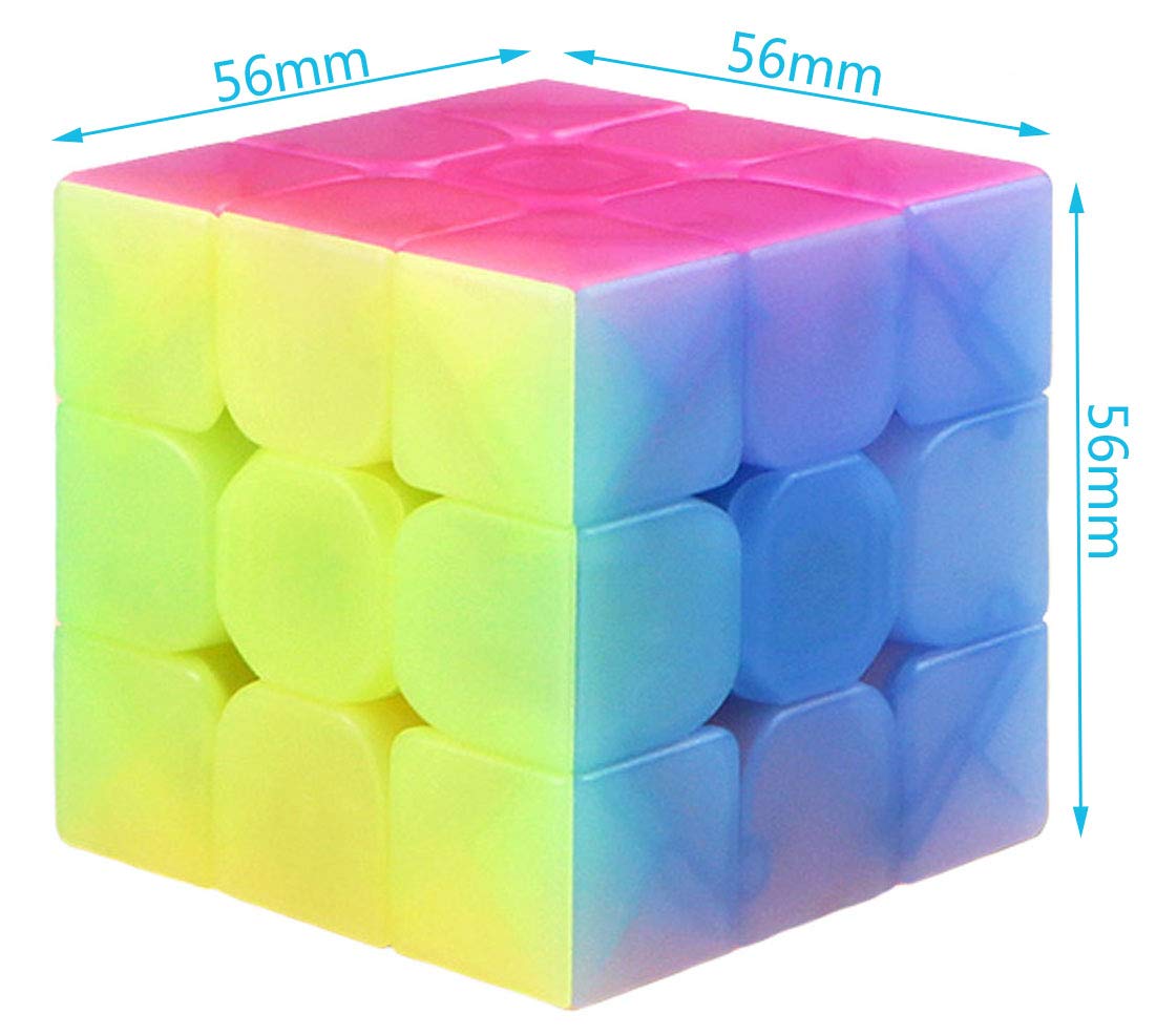 TANCH Qiyi Warrior W 3x3x3 Jelly Speed Cube Stickerless Transparent Magic Cube Puzzle Toy Colorful