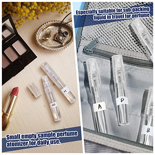 Fandamei Mini Spray Bottle, 10 Pack 5ml Mini Plastic Spray Bottle Empty, Fine Mist Refillable Mini Perfume Bottle, Perfume Atomizer, Small Sample Containers, Plastic Portable Travel Bottle, Clear