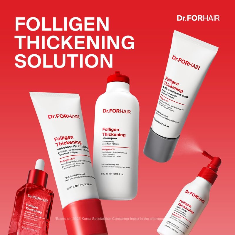 Dr.FORHAIR Folligen Thickening Shampoo 16.9 oz | Biotin, Salicylic Acid & Rosemary | Anti-Breakage | Helps Reduce Hair Loss Due to Breakage | Volumizing for Fuller-Looking Hair