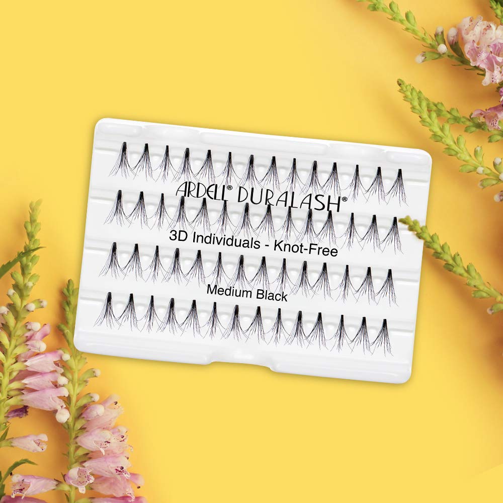 Ardell 3D Individuals Lashes Medium Black False Lashes - Natural Looking DIY Lash Clusters, Eyelash Extensions, 4 Pack
