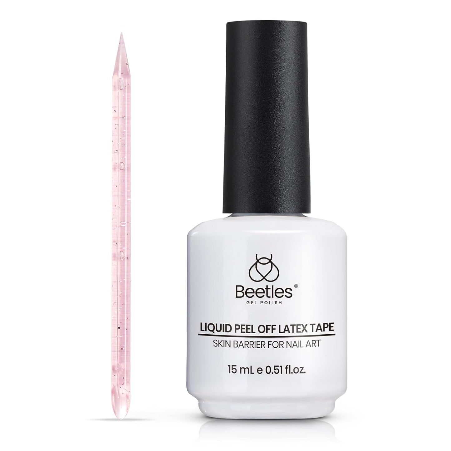 beetles Gel Polish Liquid Latex for Nails: 15ML Simple Peel off Cuticle Guard for Nail Polish Nail Art Liquid Latex Barrier Protector Manicure Cuticle Protectors with Stick Gifts for Women