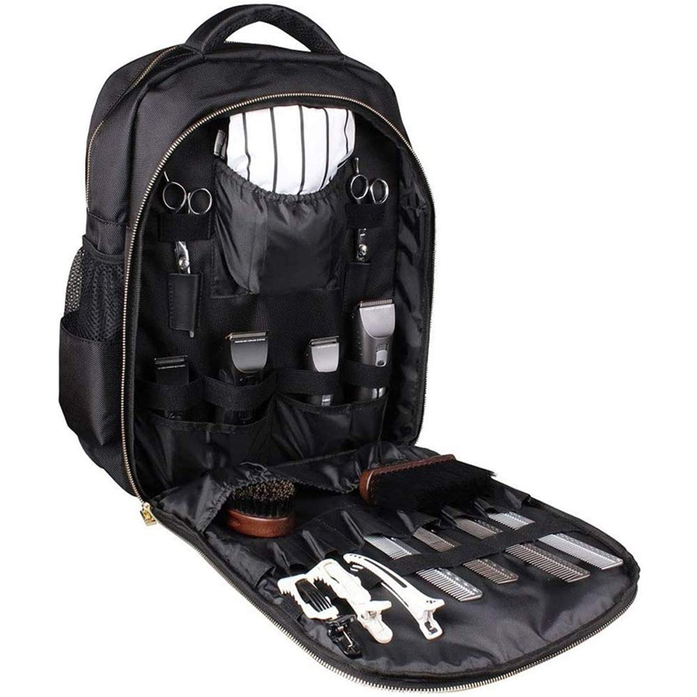 NIHANEH Barbers Bookbags for Clippers and Supplies Hairstylist Bags Travel Backpack Case for Barbers Tools Storage with USB and PU…