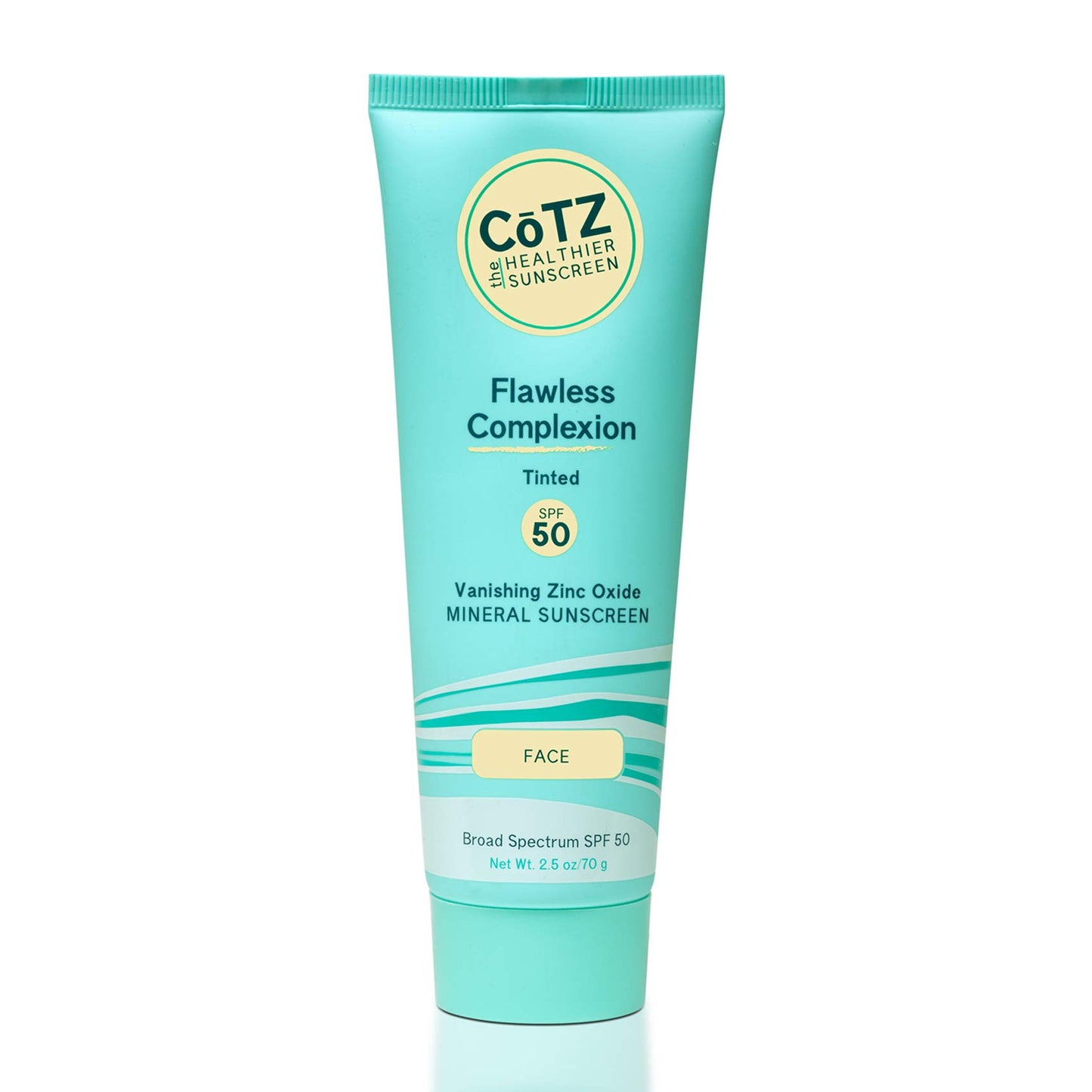 CoTZ Skincare | Flawless Complexion | Lightly Tinted | Facial Mineral Sunscreen Broad Spectrum SPF 50; 2.5 oz / 70 g