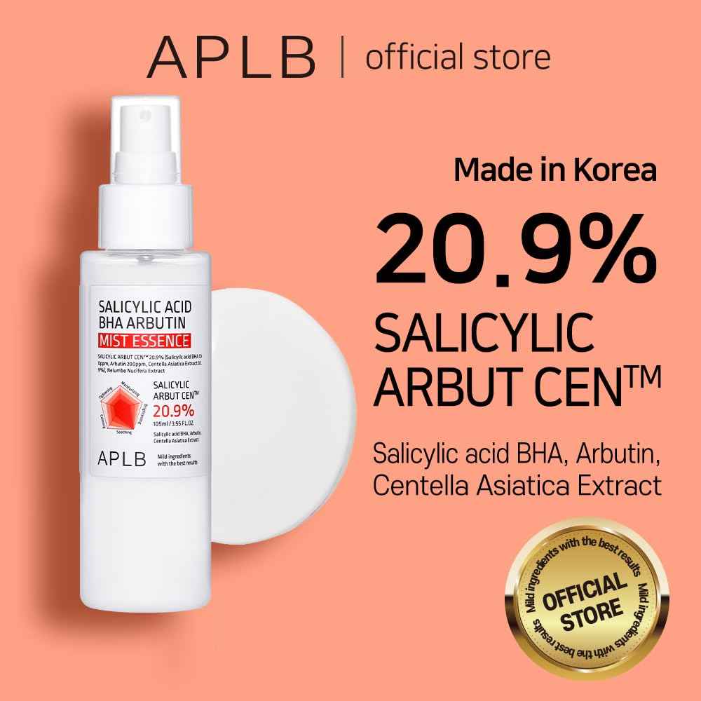APLB Salicylic Acid BHA Arbutin Mist Essence | SALICYLIC ARBUT CEN™ 20.9% 3.55 FL.OZ/Korean Skincare, Replenishing Moisture, Revitalize for Gentle and Improve Skin Texture Through Salicyclic