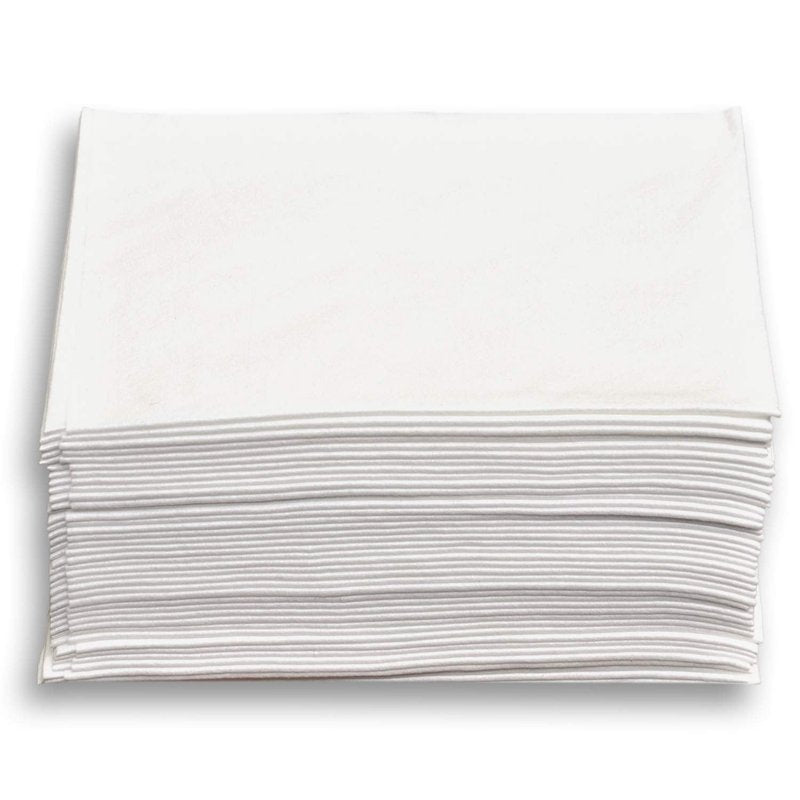 DAVELEN Essential Disposable Hair Towels for Women, 32 inch X 16 inches Each, Super Absorbent Quick Dry Hair for Drying Curly, Long & Thick Hair (White) (50)