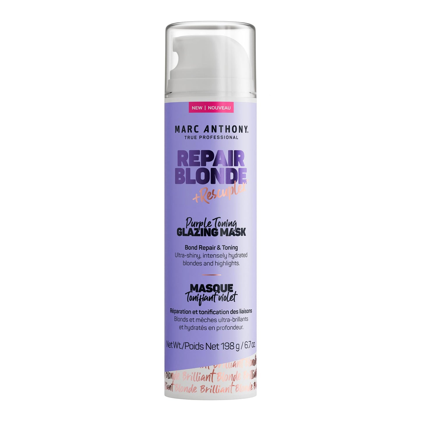Marc Anthony Purple Toning Glazing Mask, Repair Blonde Rescueplex Color Care - Neutralizes Brassy Tones and Repairs Damaged Hair, 6.7oz
