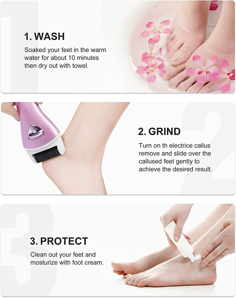 Electric Feet Callus Removers Rechargeable,Portable Electronic Foot File Pedicure Tools, Electric Callus Remover Kit,Professional Pedi Feet Care Perfect for Dead,Hard Cracked Dry Skin