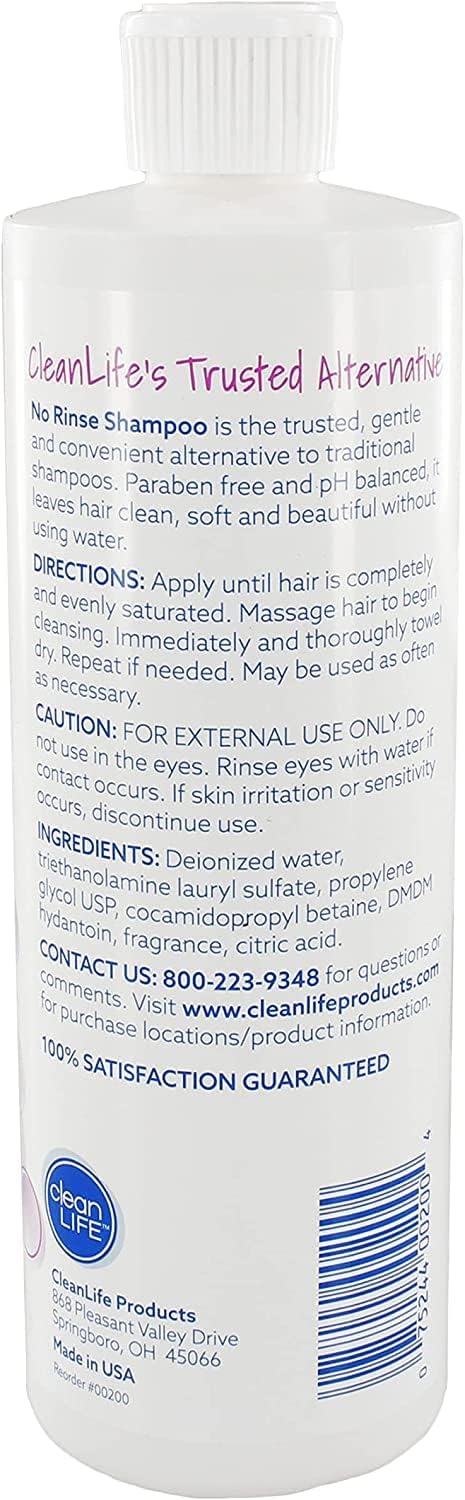 No-Rinse Shampoo, 8 fl oz - Leaves Hair Fresh, Clean and Odor-Free, Rinse-Free Formula