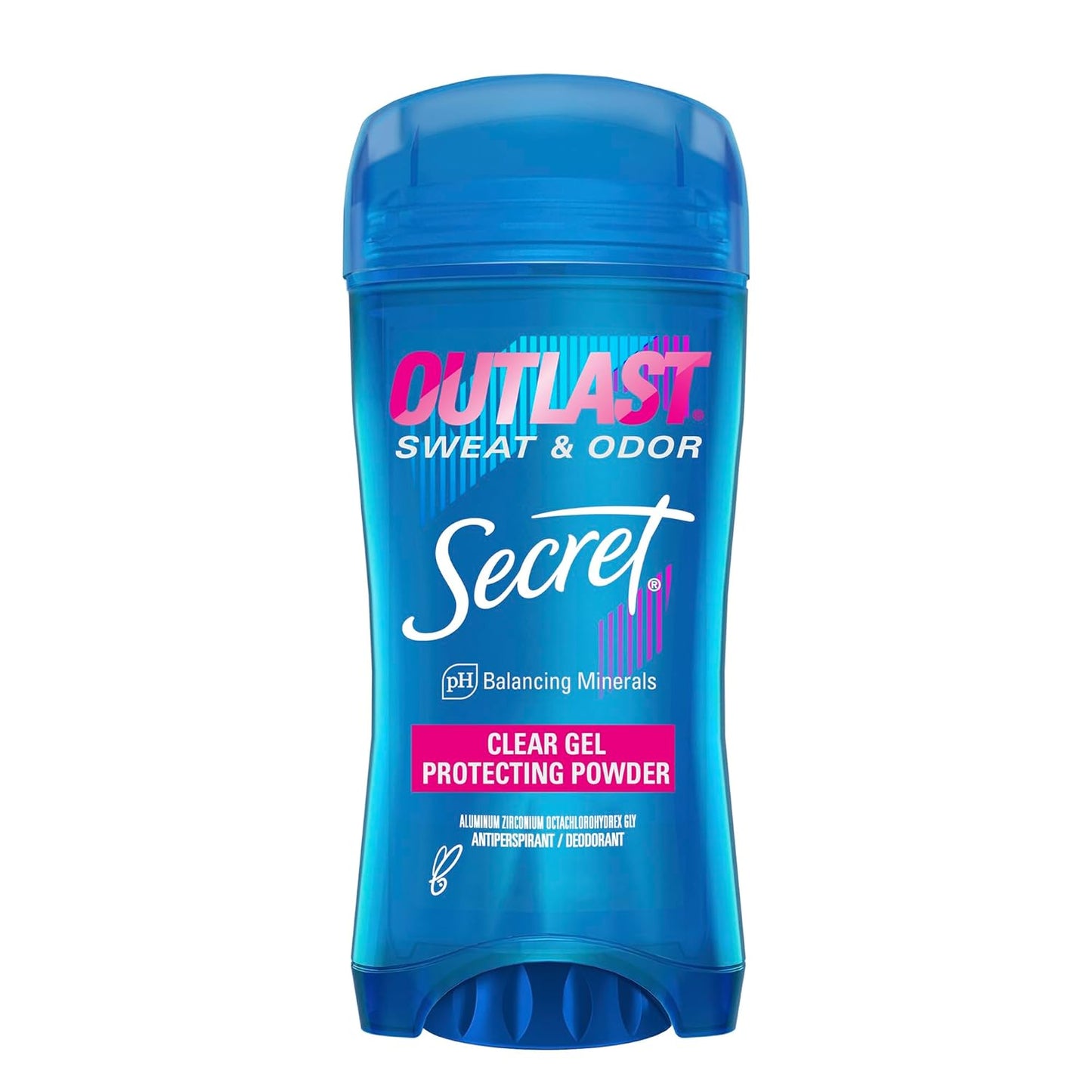 Secret Outlast Antiperspirant Deodorant for Women, 72hr Sweat & Odor Protection, PH Balancing Minerals, Clear Gel, Protecting Powder Scent, 2.6 oz