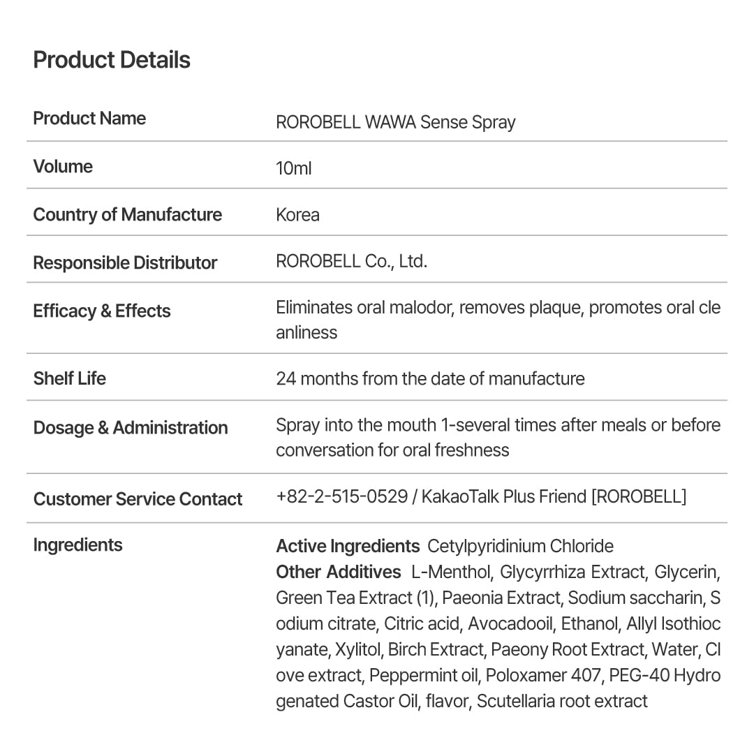 ROROBELL Oral Care Mouth Freshener Spray - Fights Bad Breath | 1/3 Fl Oz (Pack of 3)