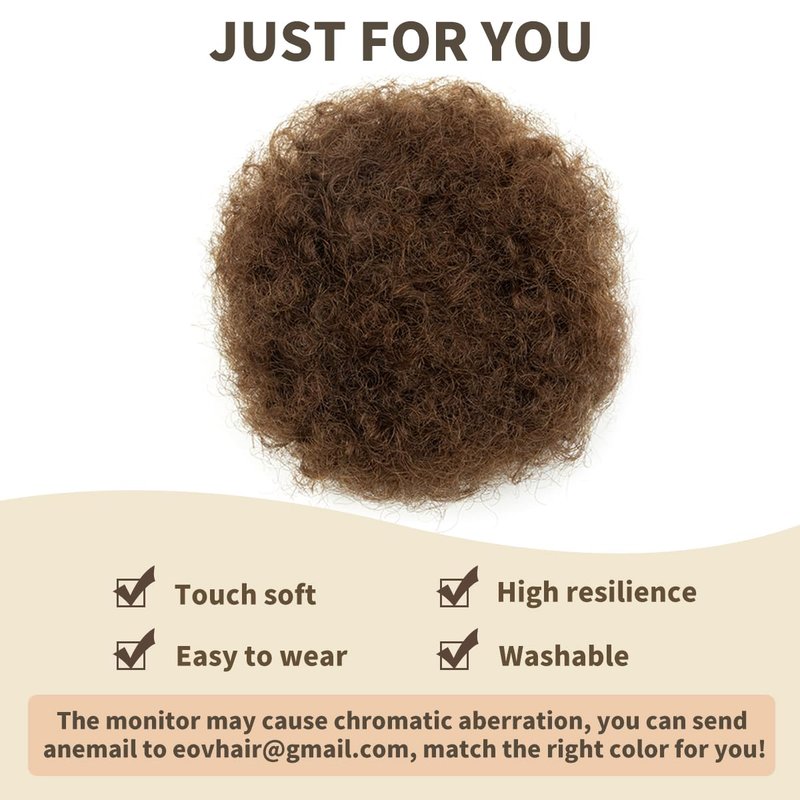 isheeny Afro Ponytail Wig For Black Women, Brown Drawstring Ponytail Human Hair For Women, Adorn Your Look With Our Drawstring Afro Puffs, The Perfect Hairpiece For Everyday And Special Occasions