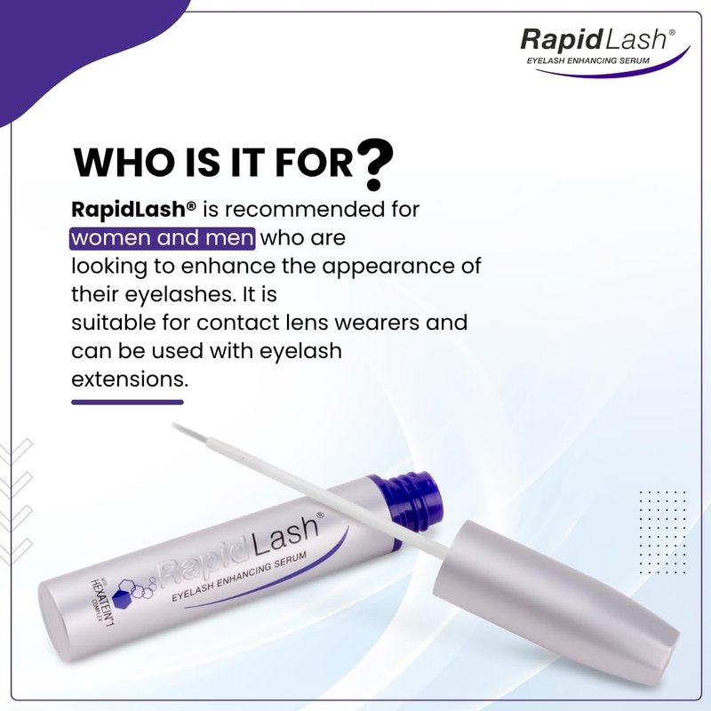 RapidLash Eyelash Enhancing Serum with HEXATEIN 1 Complex – Lash Serum for Eyelashes Conditioning & Hydrating – Longer-Looking, Fuller and Thicker Appearing Lashes – 3 mL / 0.1 fl oz