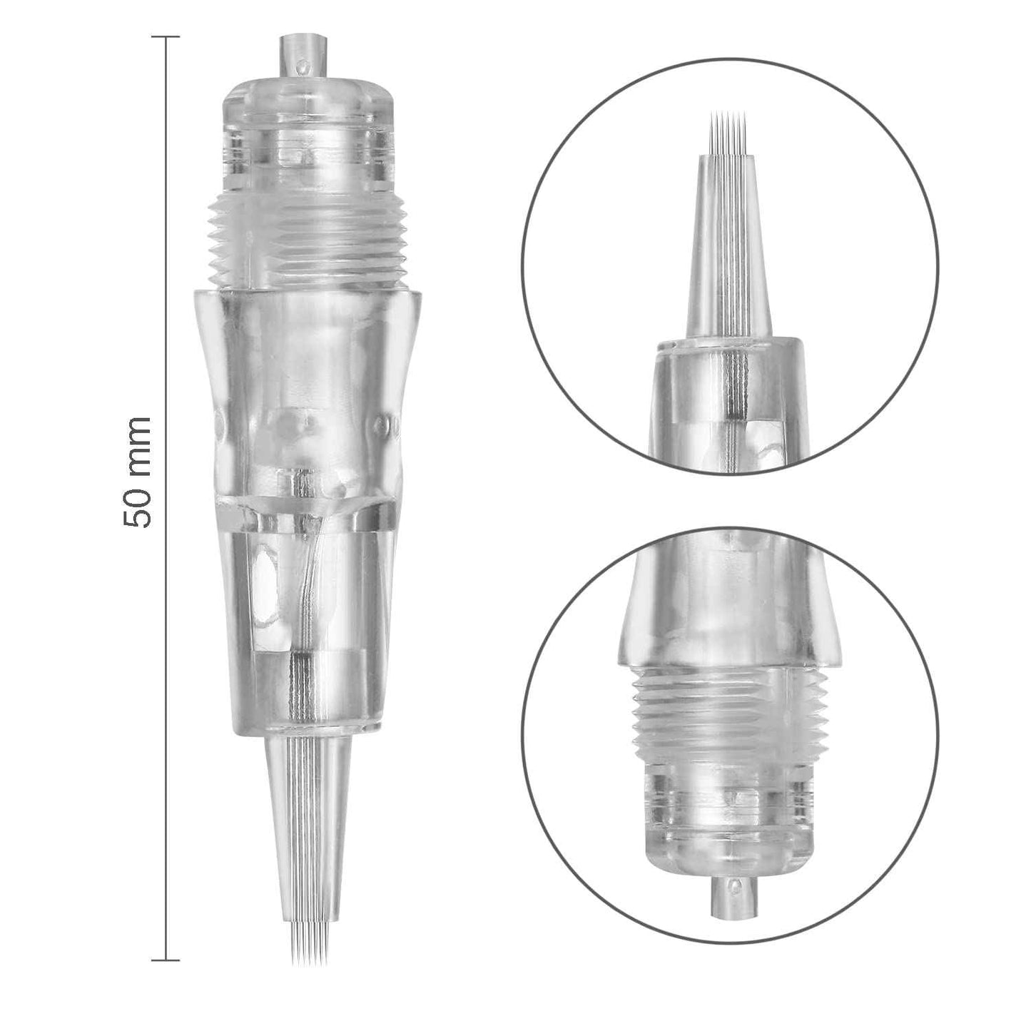 CHUSE C22 Prevents Ink Spitback Safety Tattoo Pro Cartridges Needles Permanent Makeup Needles Box of 10Pcs (7F 0.3)